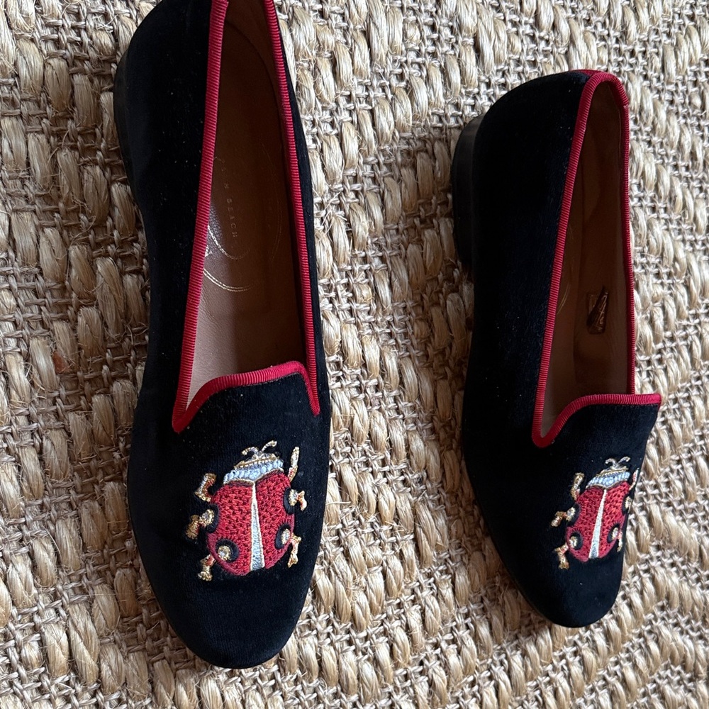 Stubbs & Wootton Black and Red Loafers - Picture 5 of 8